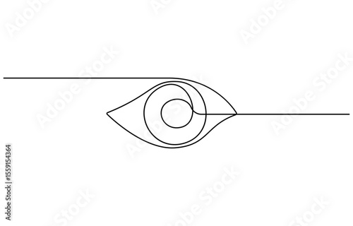 Continuous one line drawing human eye. beautiful eye in single line art, Eye sign in continuous line drawing style.