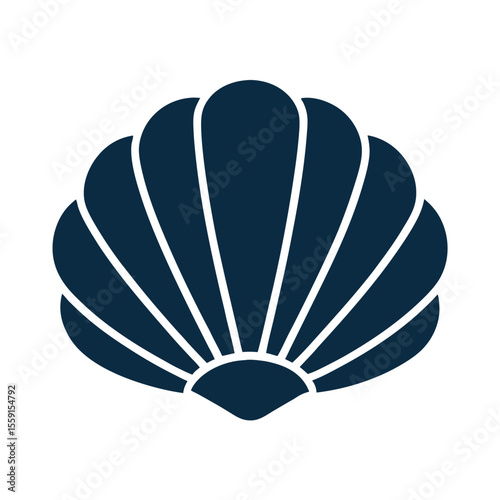 Sea shell silhouette icon on white background