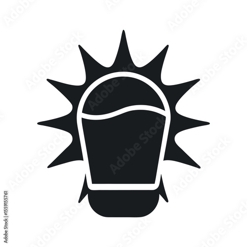 Sunblock silhouette icon for beach protection