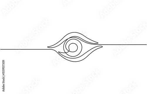 Continuous one line drawing human eye. beautiful eye in single line art, Eye sign in continuous line drawing style.
