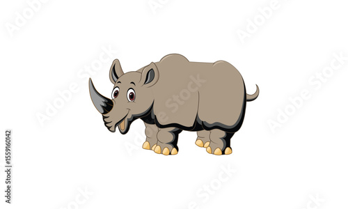 Vector cartoon rhinoceros animal design fully editable high quality