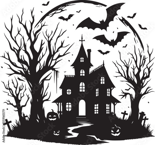 Halloween Haunted House Svg