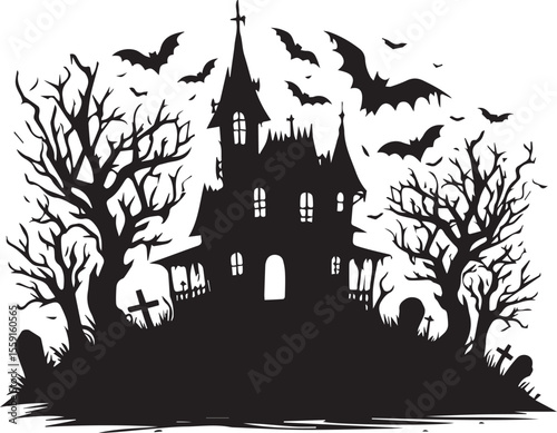 Halloween Haunted House Svg