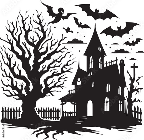Halloween Haunted House Svg