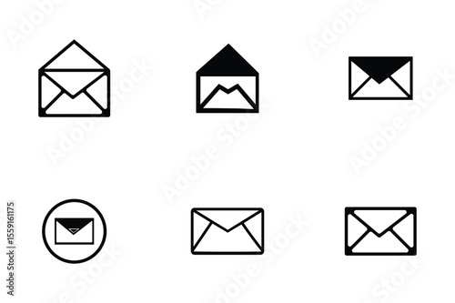Collection of Minimalist Envelope Icons  Email, Message, Communication Symbols
