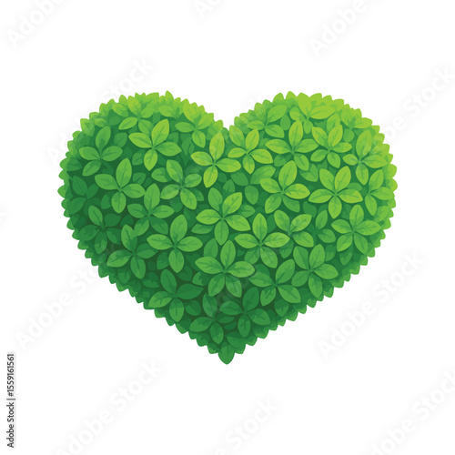 Romantic heart design with vibrant colors and greenery perfect for spring or wedding themes