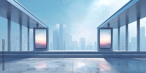 Modern City Rooftop Digital Signage