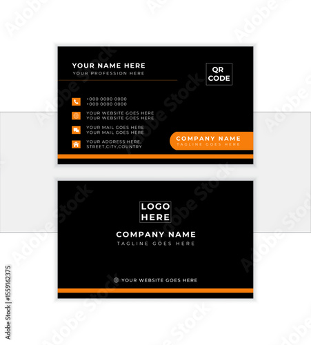 digital business card vector design. visiting card. modern design card. personal & stationary design. flat gradation. modern presentation card. editable vector with print template.
 