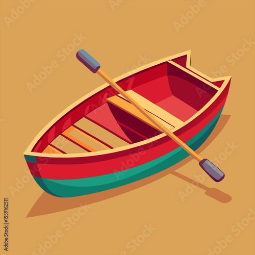 Wooden boat on water surface