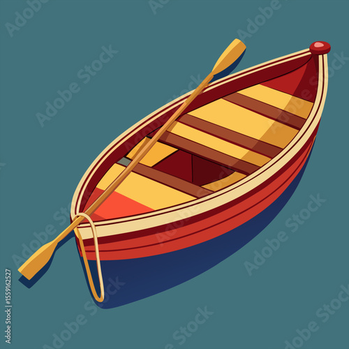 Wooden boat on water surface
