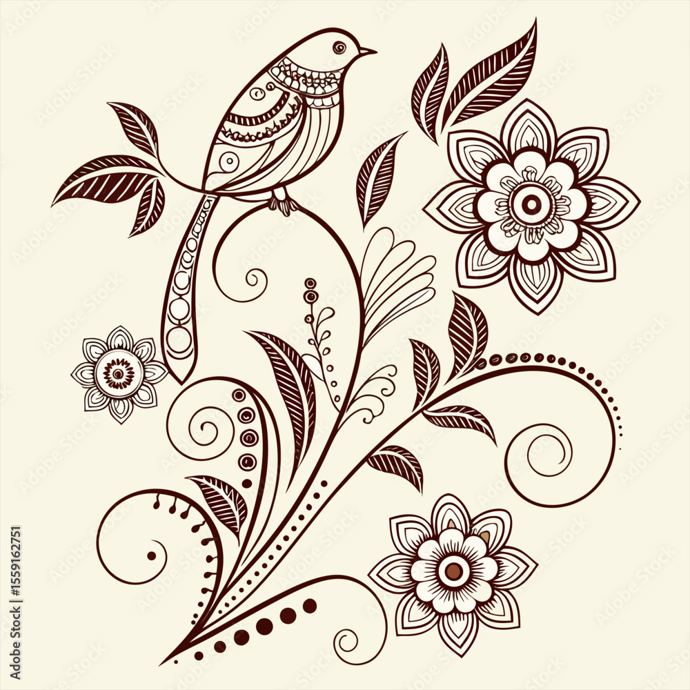 Fototapeta premium pattern flower paki vector wallpaper design