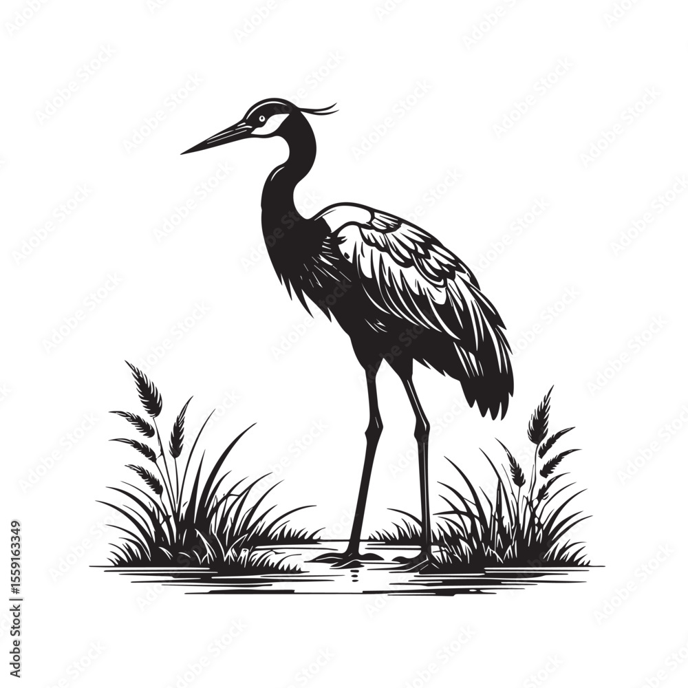 Obraz premium Exotic crane or heron bird 