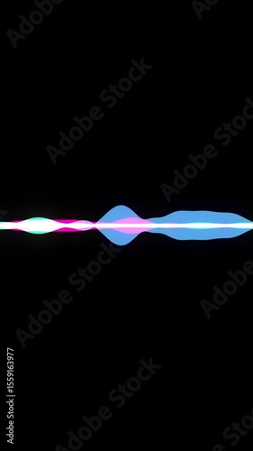 Voice speech horizontal waveform multi-colored patterns. AI digital assistant visual. Loop ready animation.