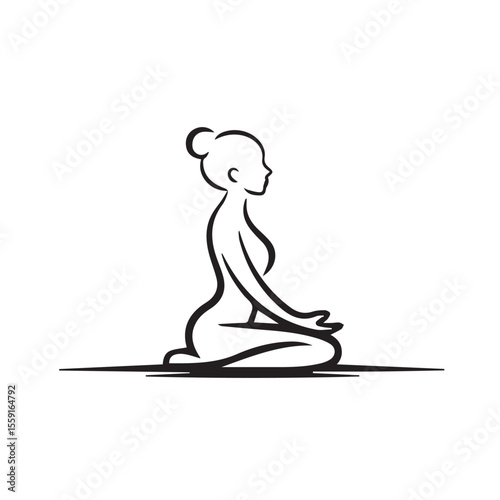 A person is doing yoga or meditating