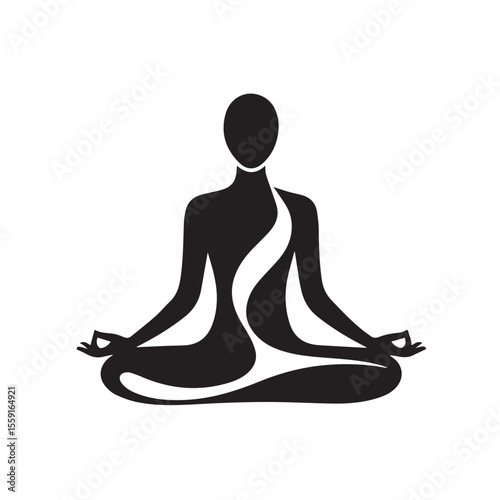 A person is doing yoga or meditating