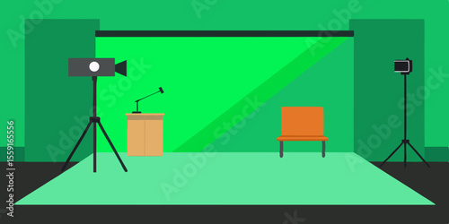 Interior Of Modern Photo Studio With Professional Setup