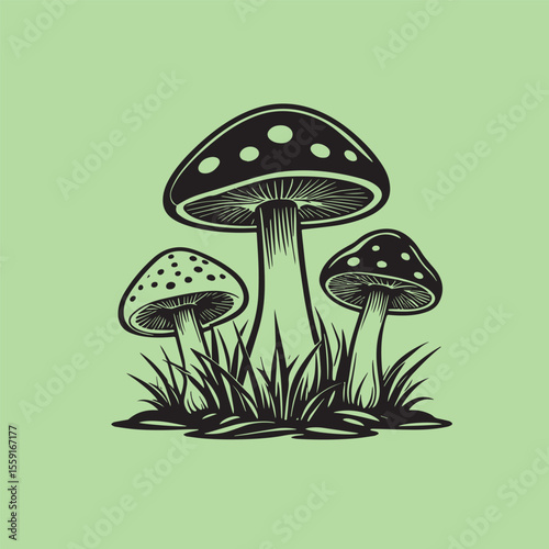 Minimalist mushroom design vector illustration