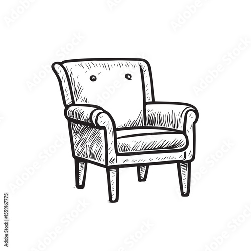 Minimalist Armchair design isolated on white background