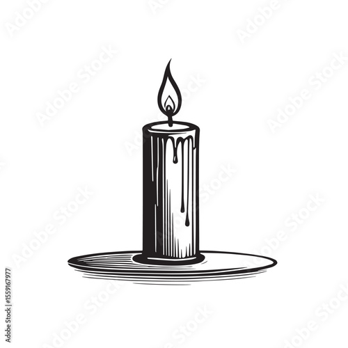 Burning candle with stand logotype design for branding or corporate identity