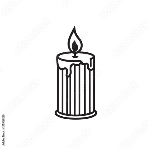 Burning candle with stand logotype design for branding or corporate identity