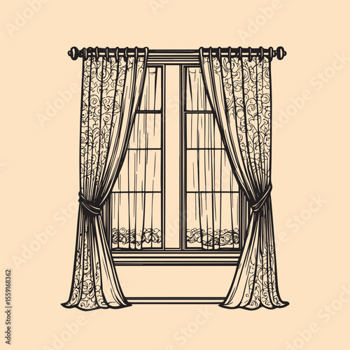 Curtain Design vector illustration