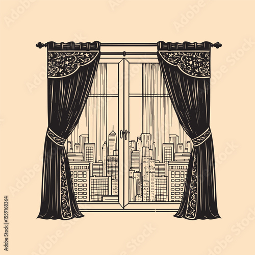 Curtain Design vector illustration