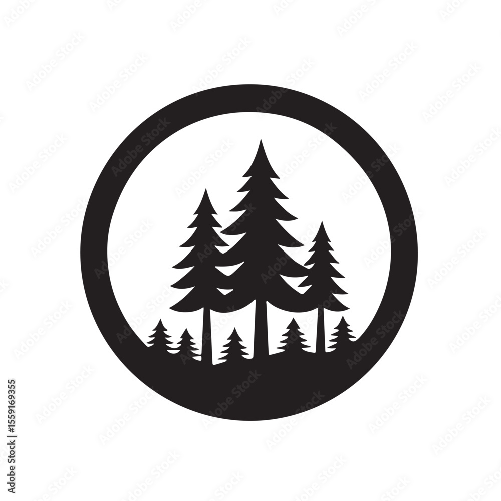 Fototapeta premium Minimalist Forest Icon