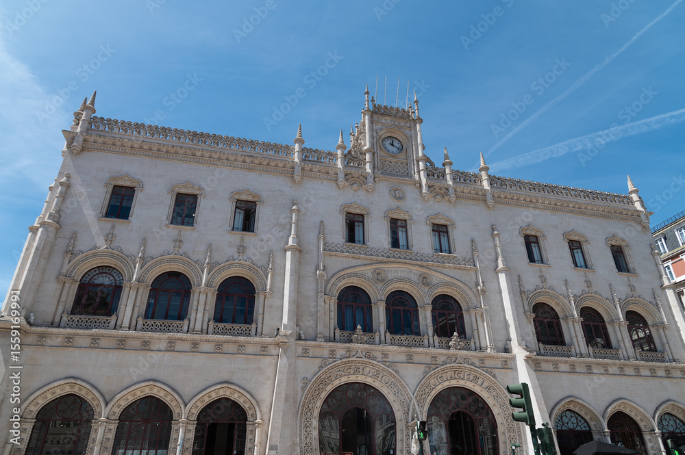 Obraz premium lisboa, estacion de tren de Rossio, fachada. Portugal