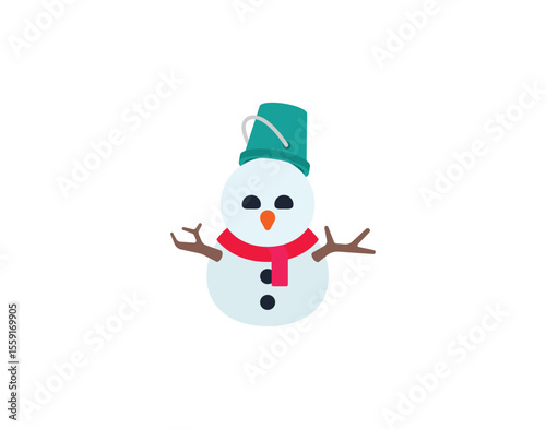 Snowman emoji icon. Vector snowman emoticon
