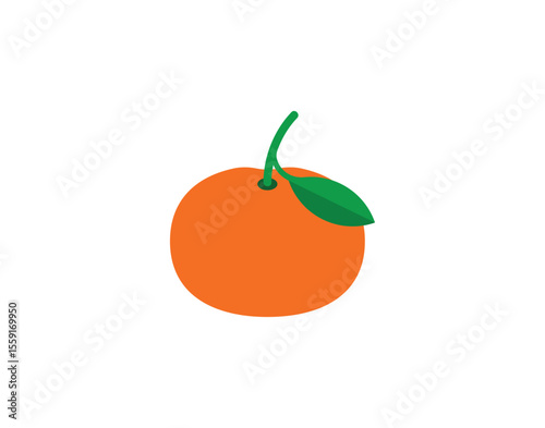 Tangerine vector emoji icon. Tangerine emoticon