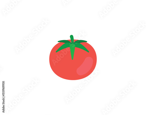 Tomato vector emoticon. Tomato emoji illustration. Color Tomato icon