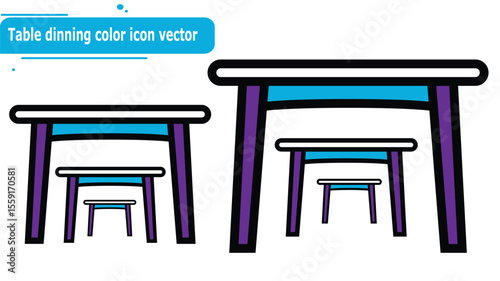Table dinning color icon vector