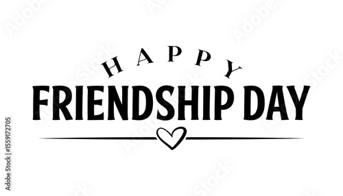 Happy Friendship Day typography lettering vector illustrator.