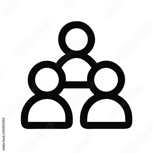 Interconnected people group icon connection network