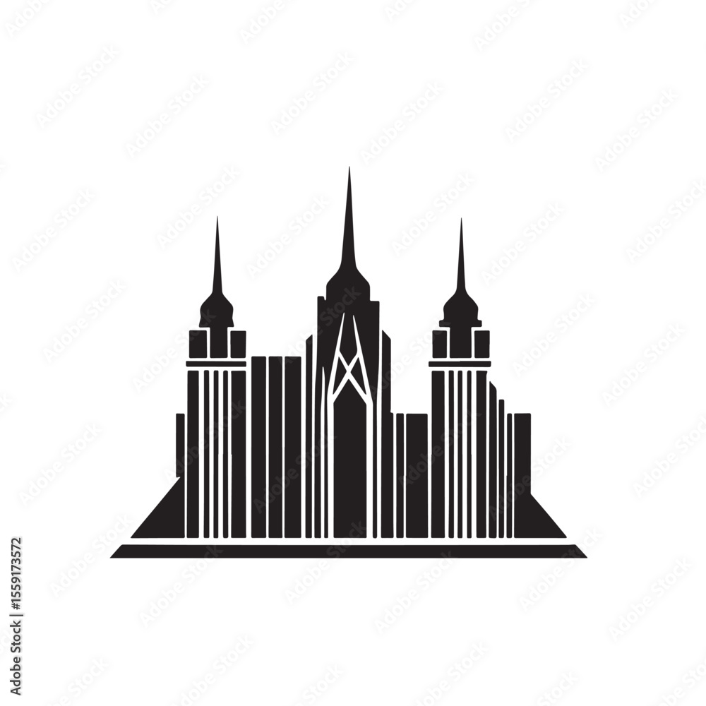 Obraz premium Minimalist Architectural design or cityscape tower isolated on white background
