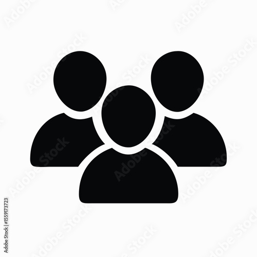 Three people group icon team community