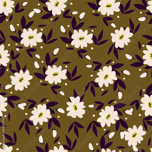 Wallpaper Mural cute flower pattern image for fabric textile or wall decoration Torontodigital.ca