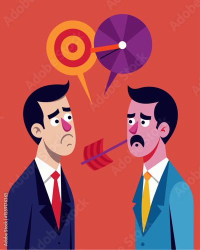 Despite their attempts to stay civil their words morphed into verbal darts aimed at hurting instead of resolving their issues.. Vector illustration