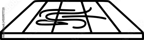 Slippery floor icon stroke vector icon simple black style, illustration.
