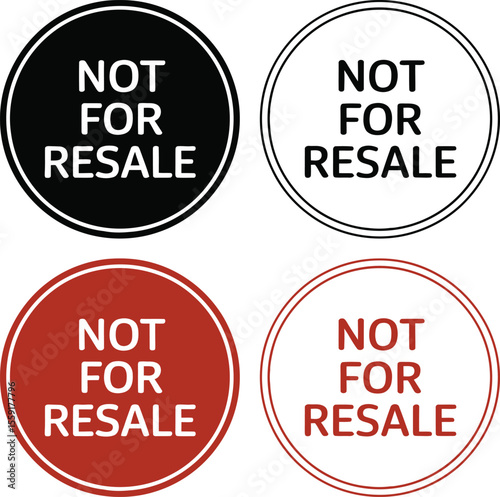 Not for resale vector signs and symbols for commercial use and restrictions