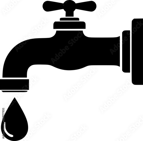 Water tap icon. Water tap with drop of water. tap with water drop. faucet with water drop
