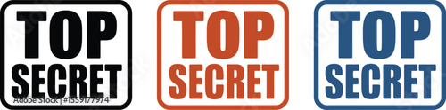 Top secret stamps vector illustration set classified information concept