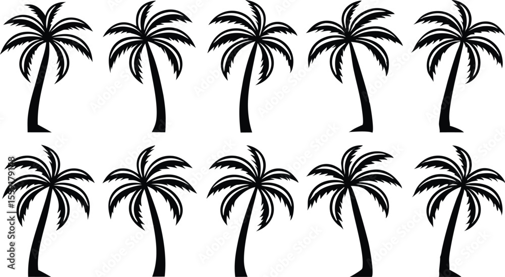 custom made wallpaper toronto digitalBlack and white palm tree silhouettes arranged on white background suitable for design