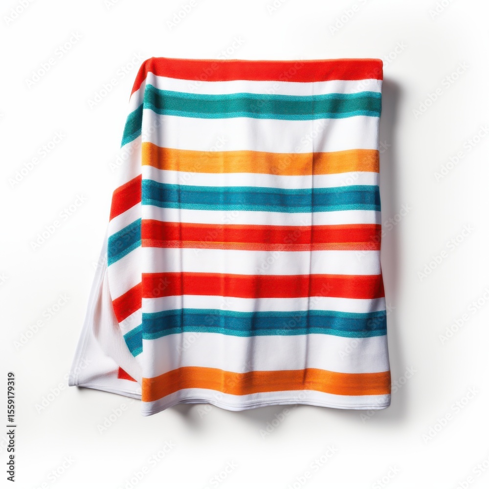 Fototapeta premium Striped colorful towel isolated on transparent background