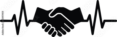 Heartbeat Handshake Symbol of Partnership, Trust, and Collaboration