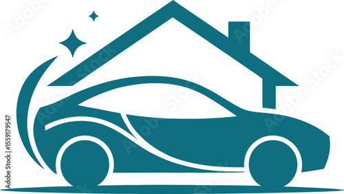 Car and house logo design for real estate and automotive industry modern vector illustration