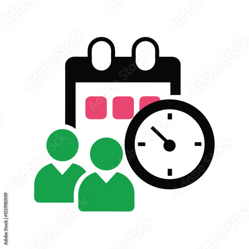 clock and people icon scheduled business appoint icon