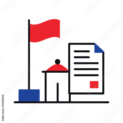 document with signature and pen signed deal vector art