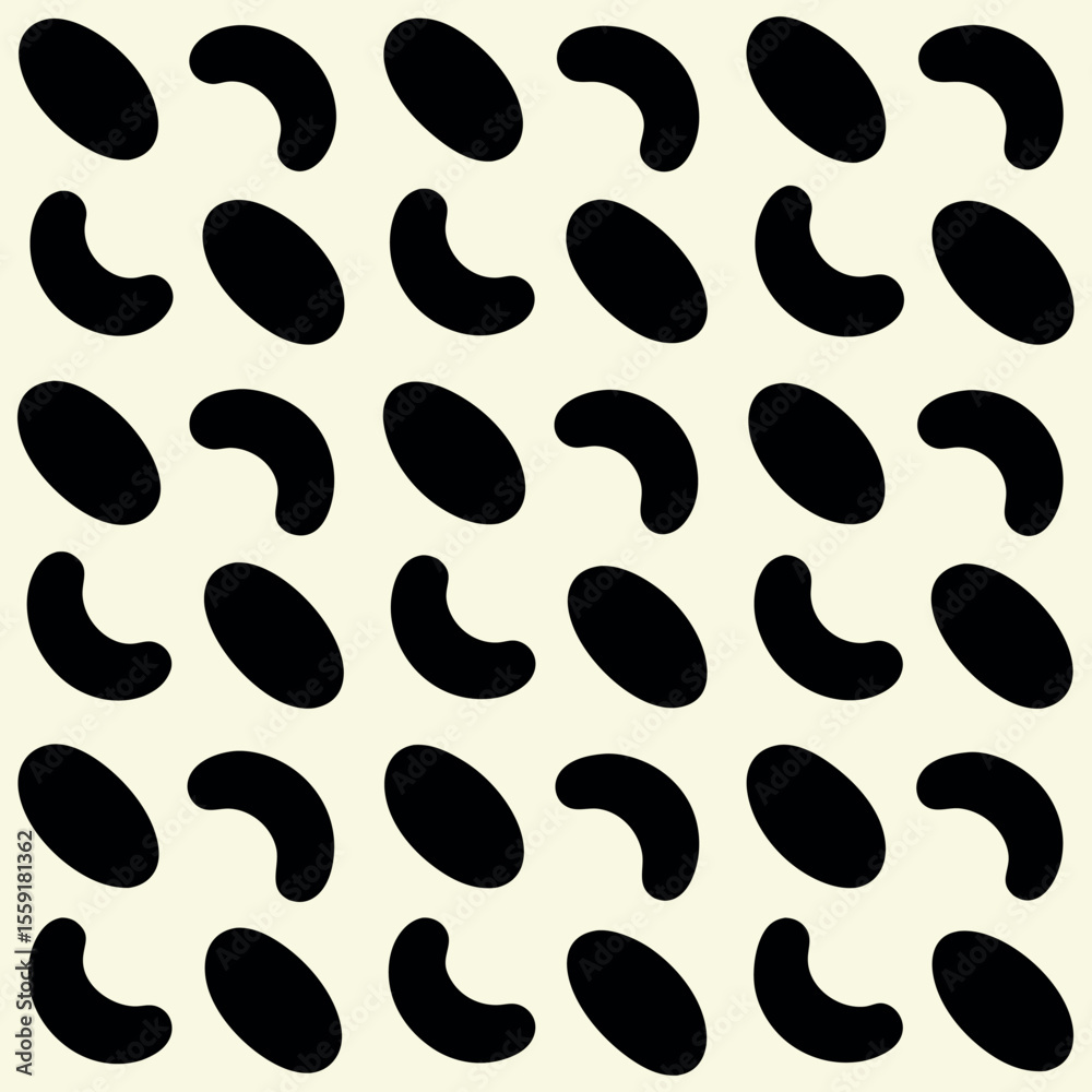 Abstract Vector Seamless Pattern: Black and Beige Organic Shapes Abstract Vector Seamless Pattern: Black and Beige Organic Shapes