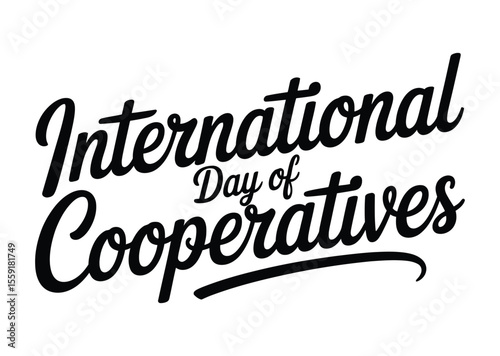 International Day of Cooperatives A minimalist typography, calligraphy design silhouette vector illustration